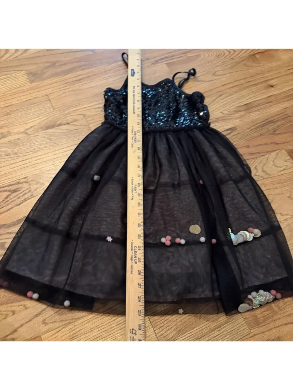 Cat & Jack Girls Black Sequin Party Dress Size M 7/8